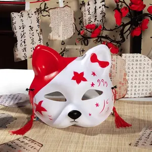 Cos Japanese Wind Half Face Cat Mask Anime Fox Fox Demon Festival Makeup Show Dance Mask Modeling