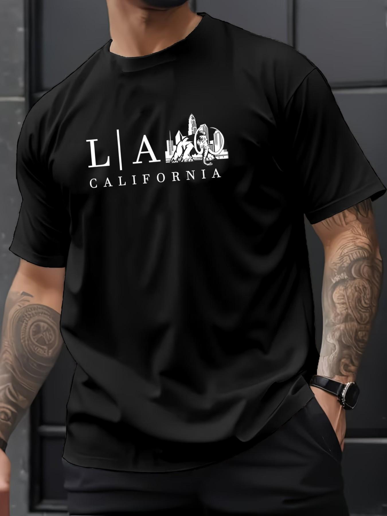 Men's Summer Micro-Stretch Comfort Round Neck Printed T-Shirt, Fashionable Trendy Wear, Best Choice for Men, Casual Stylish Tee