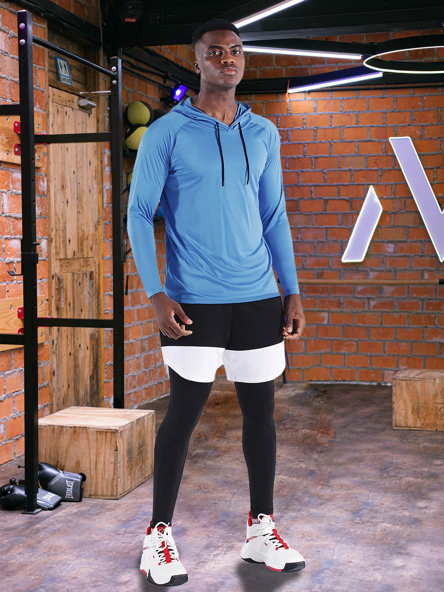 CADMUS Men's  Workout Long Sleeve Fishing shirts UPF 50+ Sun Protection Dry Fit Hoodies