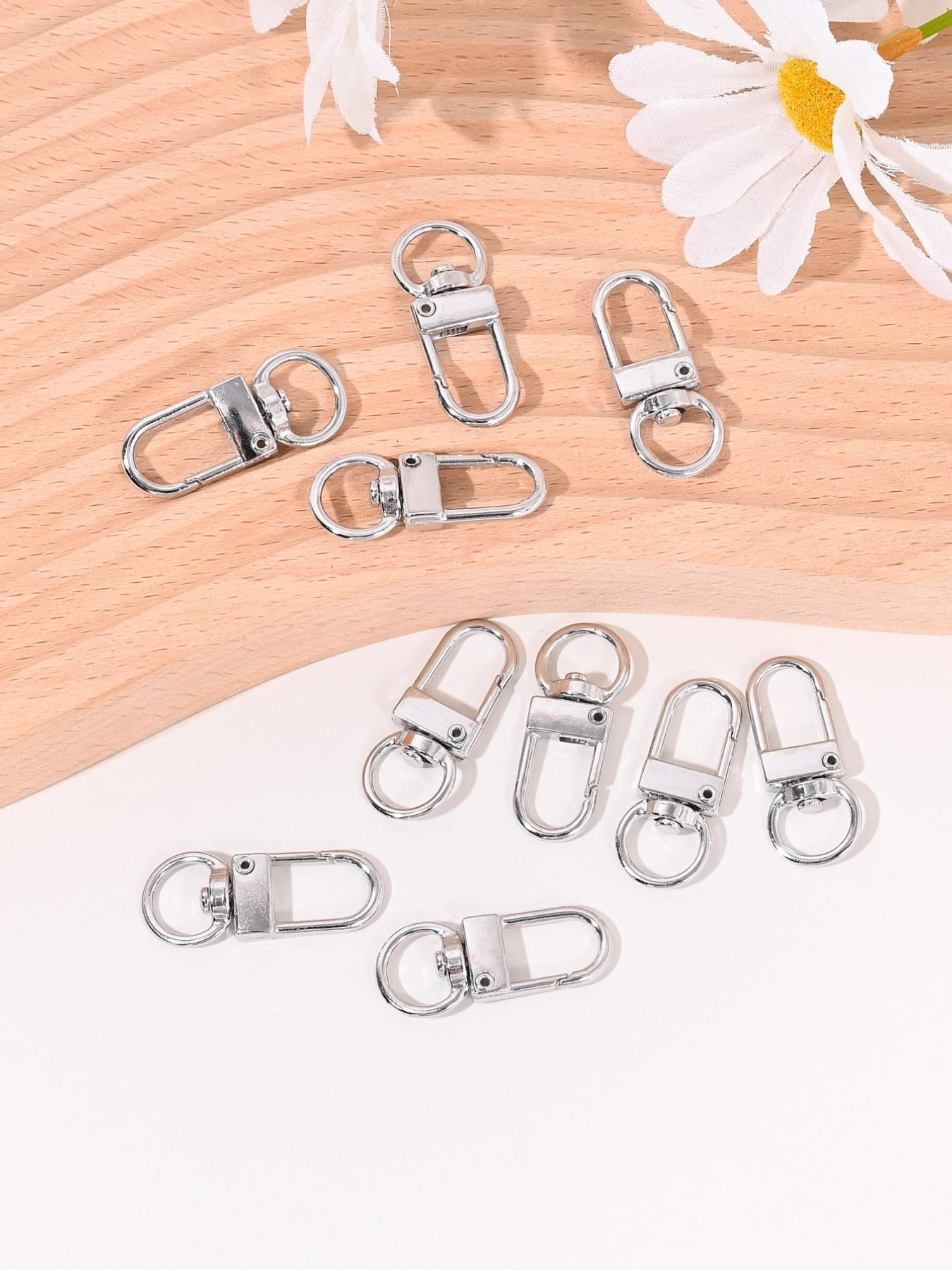 10 Fashionable Simple Metal Rotating Keychain Accessories Hooks, Ideal for DIY Keychain Making, Hardware Supplies for All Seasons