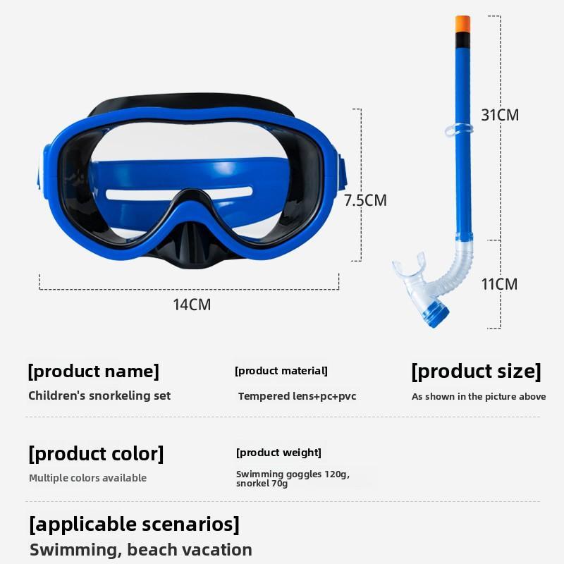 Kids’ Snorkel Set with Anti-Fog Goggles & Semi-Dry Tube | Big View, No Choking | 4–12 Years swim glass Swimming Accessories