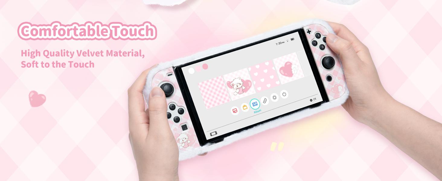 Geekshare Mikko Plush Case for Nintendo Switch OLED Console - Soft