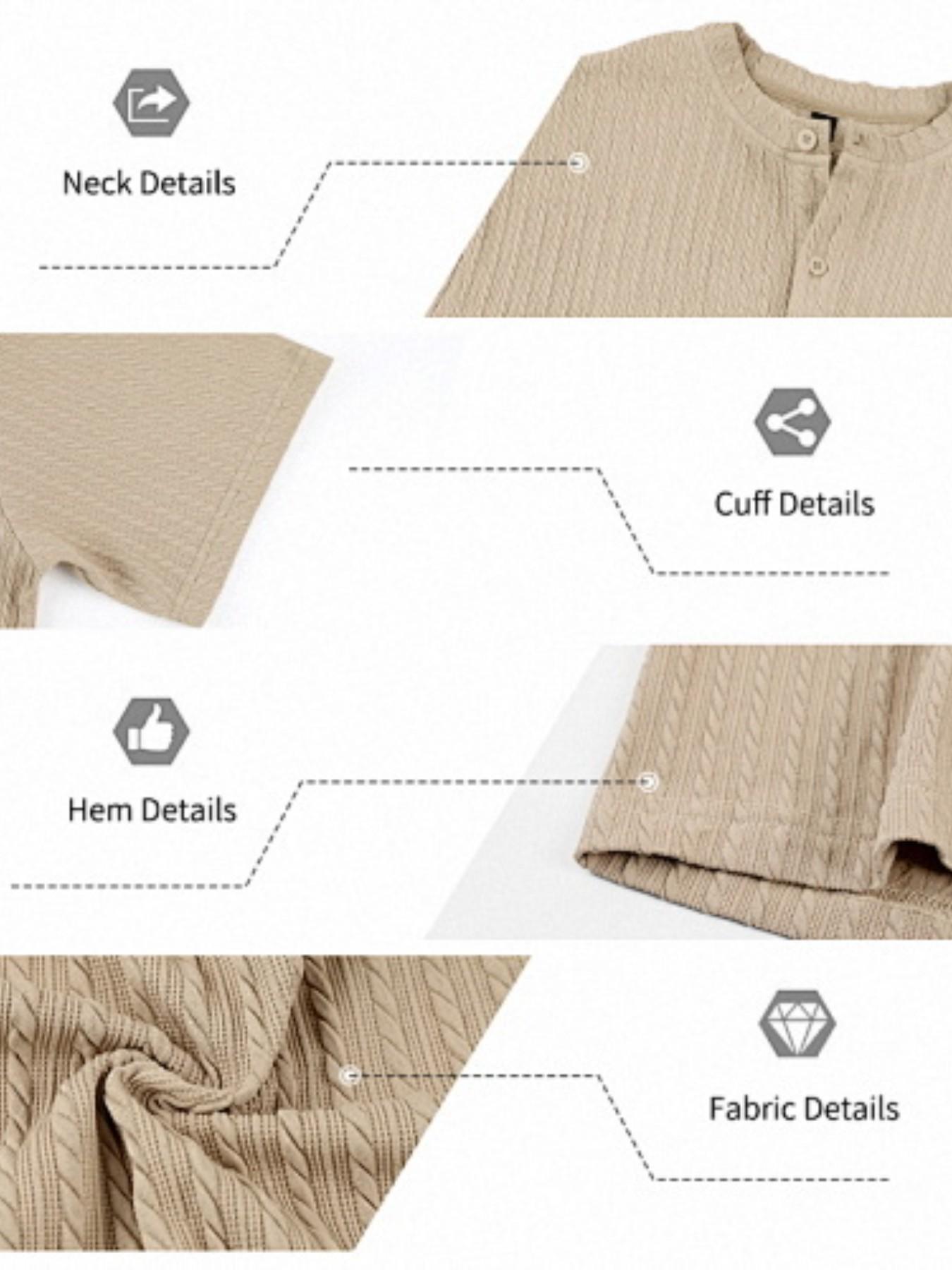 Men's summer Henry collar texture short sleeved shirt! Slimming and muscle enhancing, breathable and sweat free, suitable for commuting, home and vacation, suitable for plus size men with closed eyes