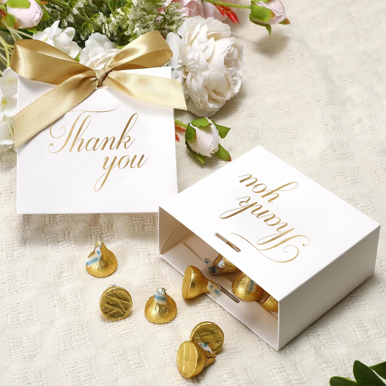 Elegant White Candy Gift Box with Ribbon - TikTok Shop