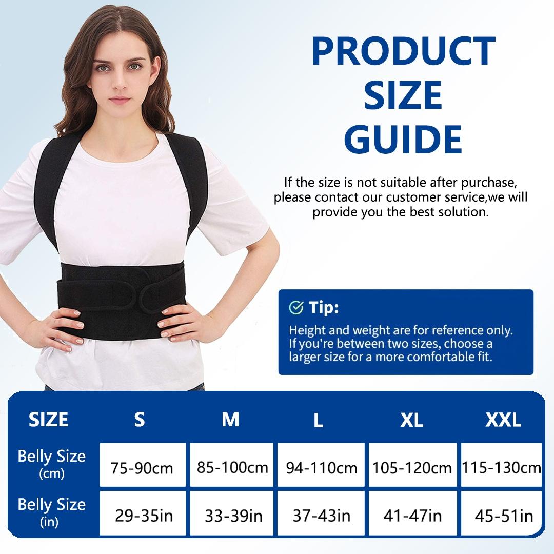 Unisex Adjustable Back Support Strap, Adjustable Back Brace, Upper & Lower Back Support, Improves Posture, Provides Lumbar Support, Ideal for Fitness Activities