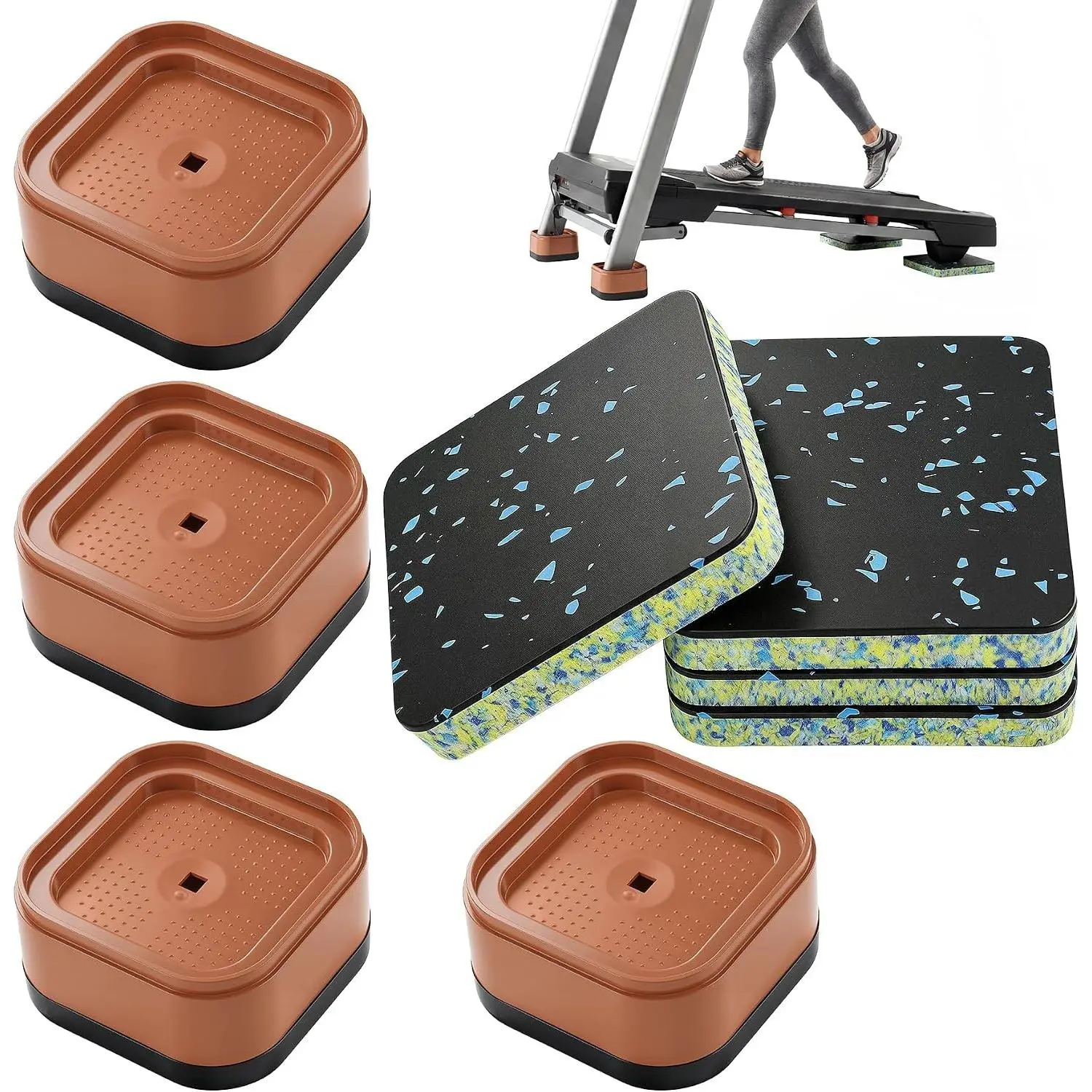 Treadmill Incline Riser Blocks and Mat Pads, 8 Pcs