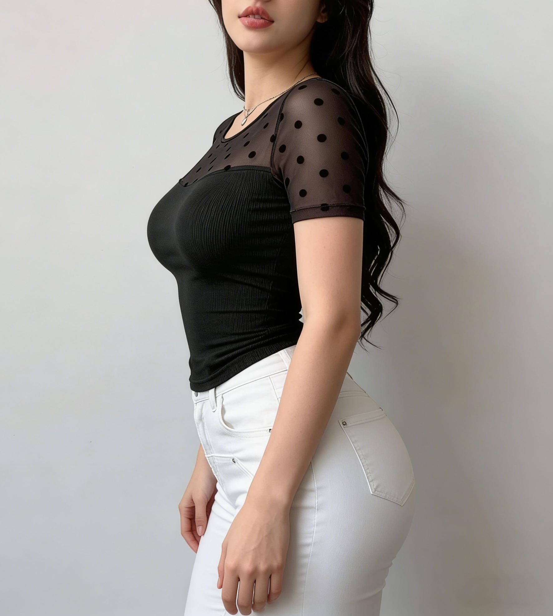 2026 New Mesh Patchwork Top, Y2K Hot Girl Style, Date Night, Gentle and Sexy Pure Desire Look, Fashionable Women's Clothing