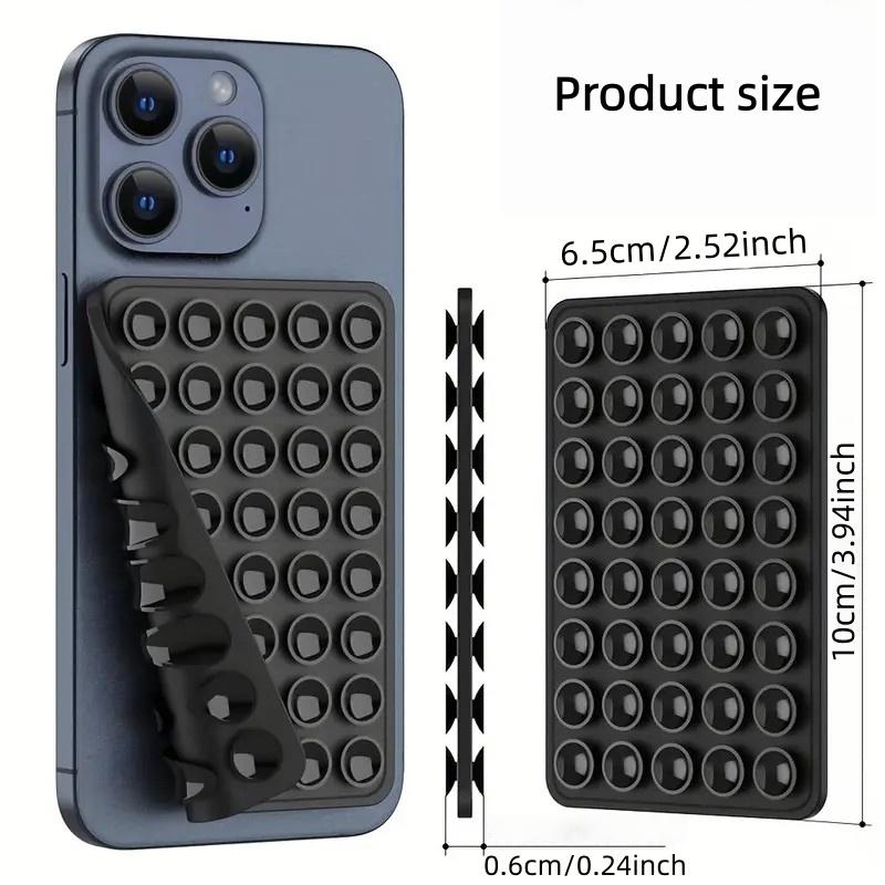 1 double-sided silicone solid color suction cup phone holder, adjustable angle and compact design, suitable for makeup, dance, fitness, yoga, shower, drama watching, video shooting and selfies