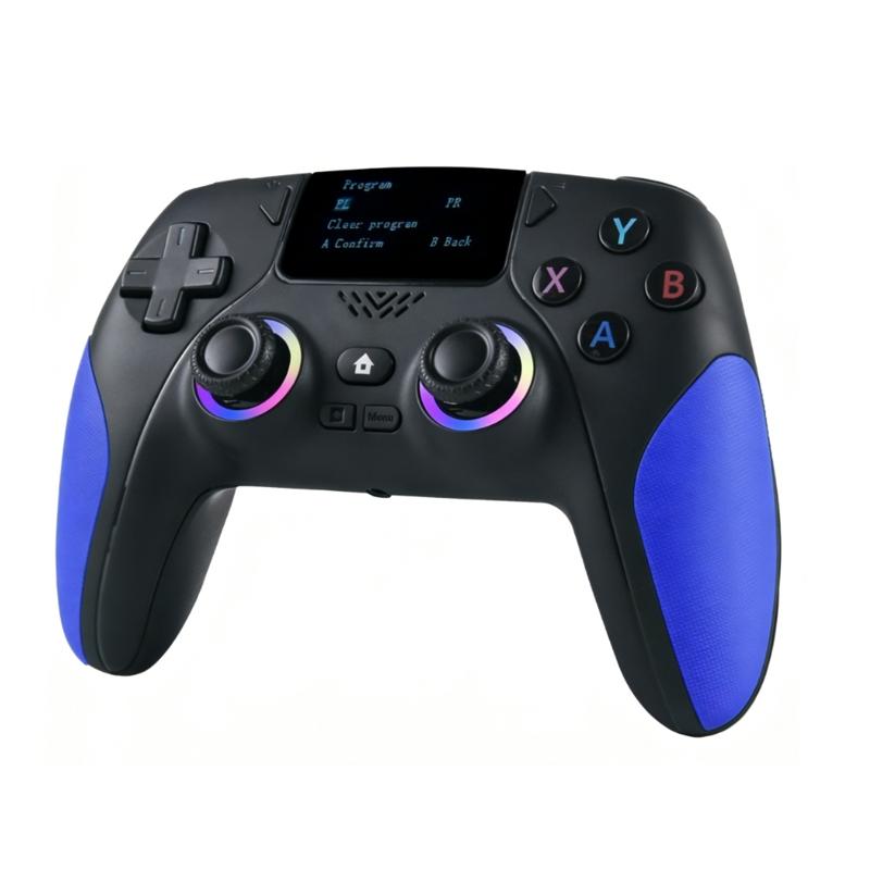 Wireless Game Controller, Rechargeable Gaming Joystick with RGB Lighting, Mappable Buttons, Compatible with PC/switch/iOS/android/steam Deck