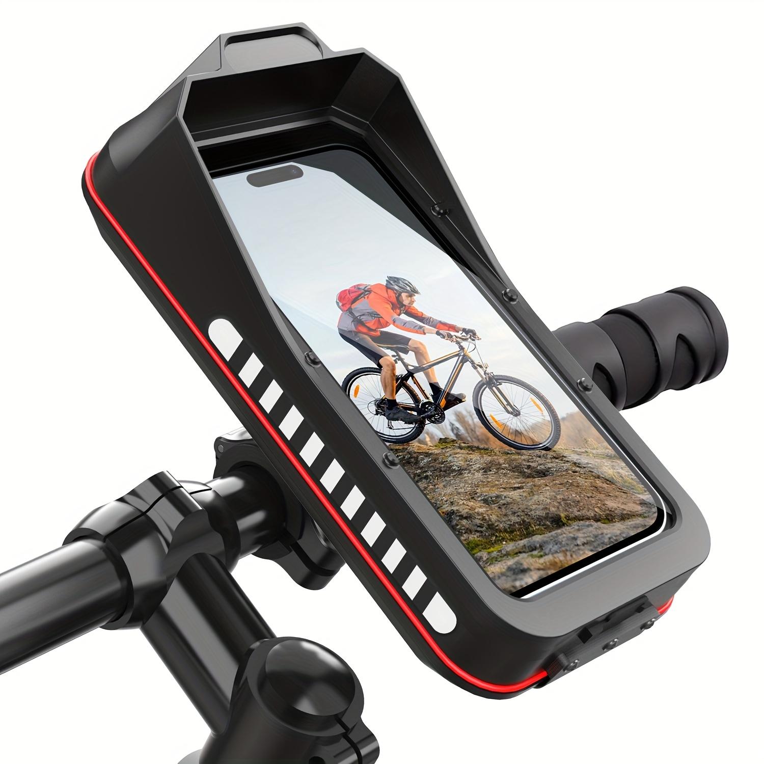 Shock-Absorbing Universal Bike Phone Mount - Rotatable, Waterproof, Anti-Rattle Holder for Cycling & Motorcycling, Fits Electric Scooters & Bicycles, Black with Red Accents, Secure & Easy Access to Your Phone, Secure Phone Mount | Sleek Phone Holder