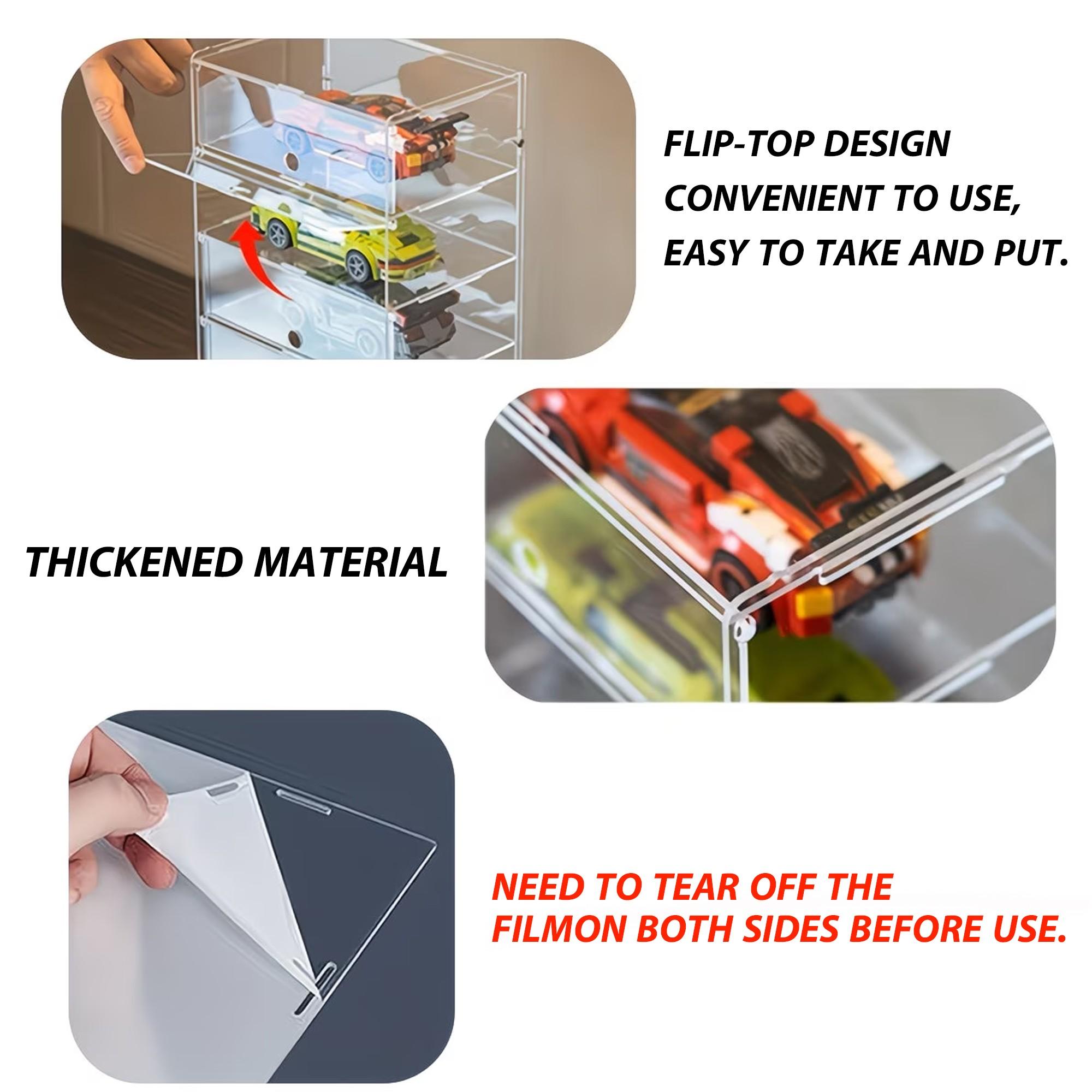 Car Model Display Box, Detachable Acrylic Storage Case, 2/3/4/5/6 Layers, Transparent Flip Cover, Easy Installation, Minimalist Design