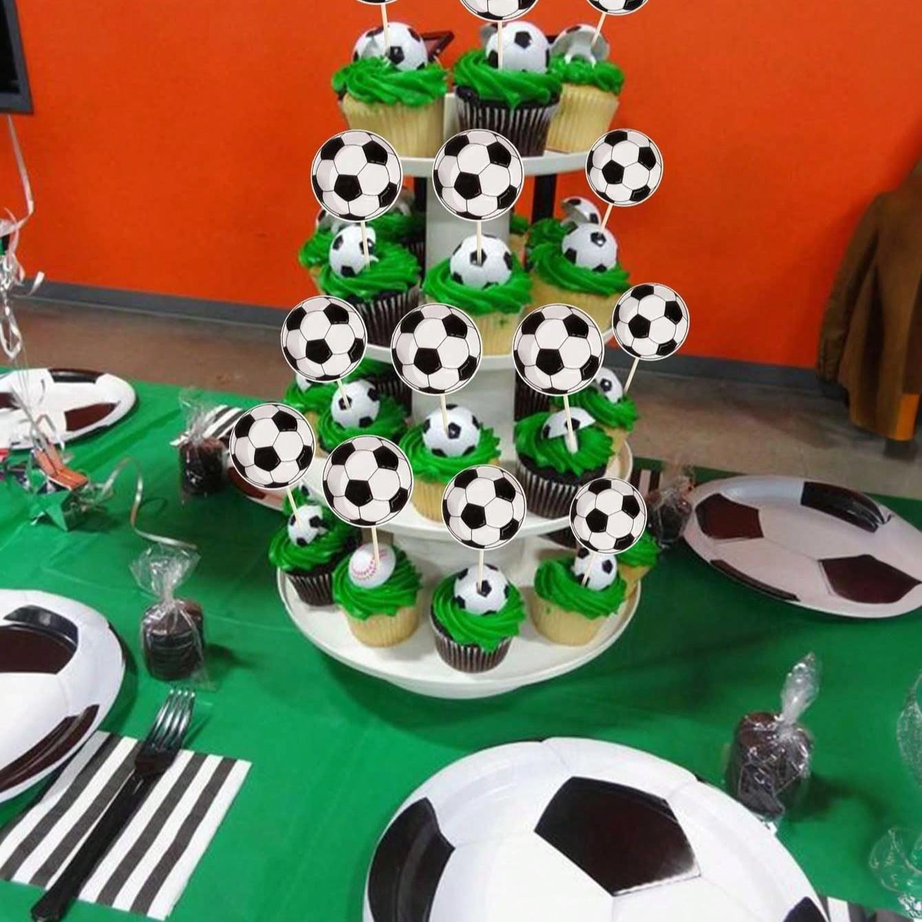 Football Theme Cupcake Decorations, Birthday Party Supplies, Usa Canada Mexico World Cup Sports Theme, 12/24 Pieces Paper Picks