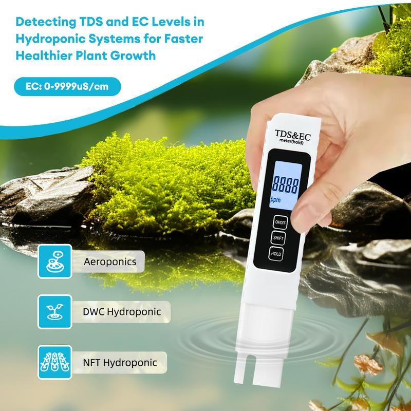Upgraded 4-in-1 Digital TDS Meter – Professional Water Quality Tester for TDS, EC & Temperature (°C/°F) | 0–9990 ppm High Accuracy | Ideal for Drinking Water, RO Systems, Aquariums, Hydroponics & Pools