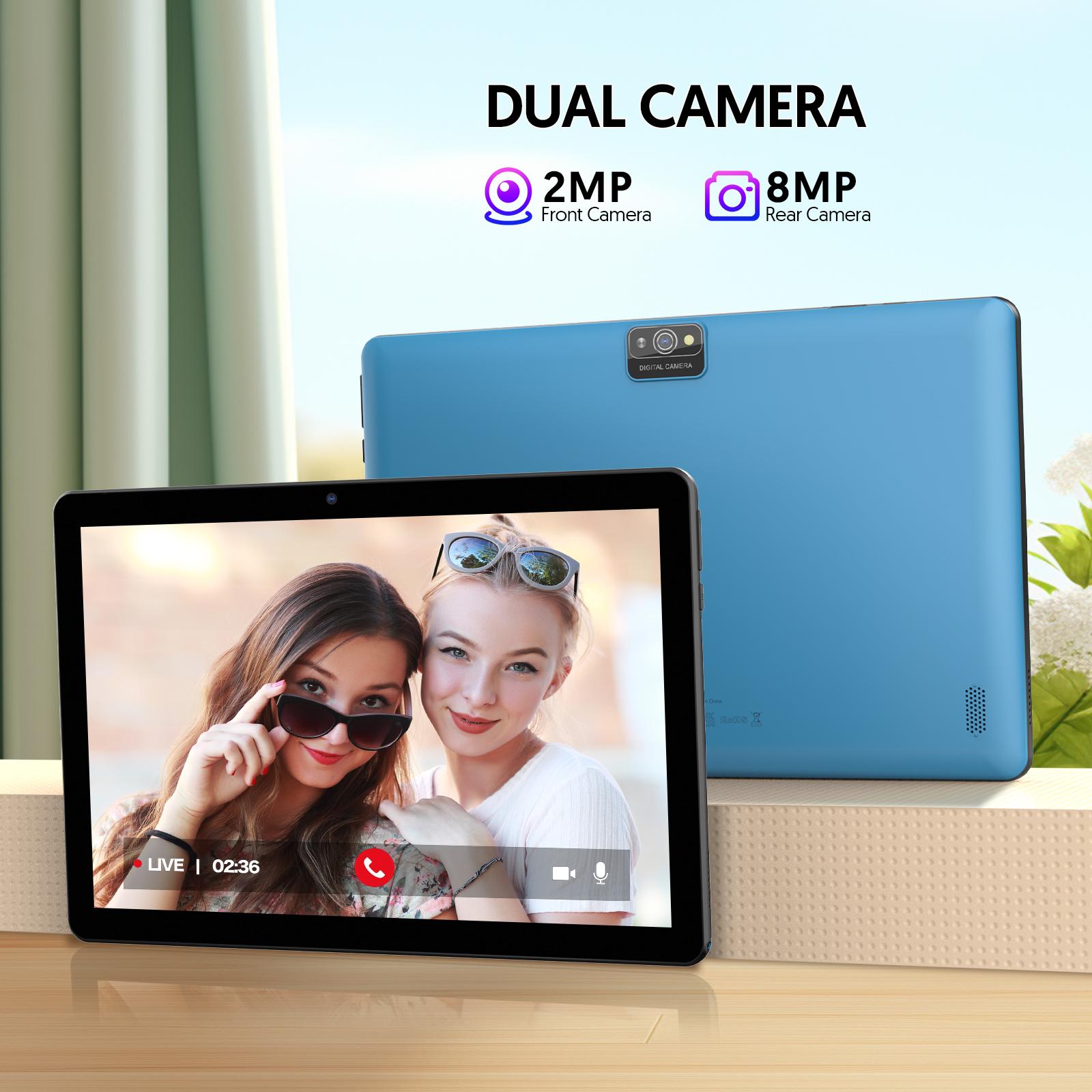 10 inch Tablet Android 13 Tablets, 7(3+4) RAM, 64GB ROM, 1TB Expand, 4-Core CPU,5G Wifi,2+8MP Camera, 2 in 1 Portable Device with Keyboard, Mouse, Case, Stylus, Perfect Gift