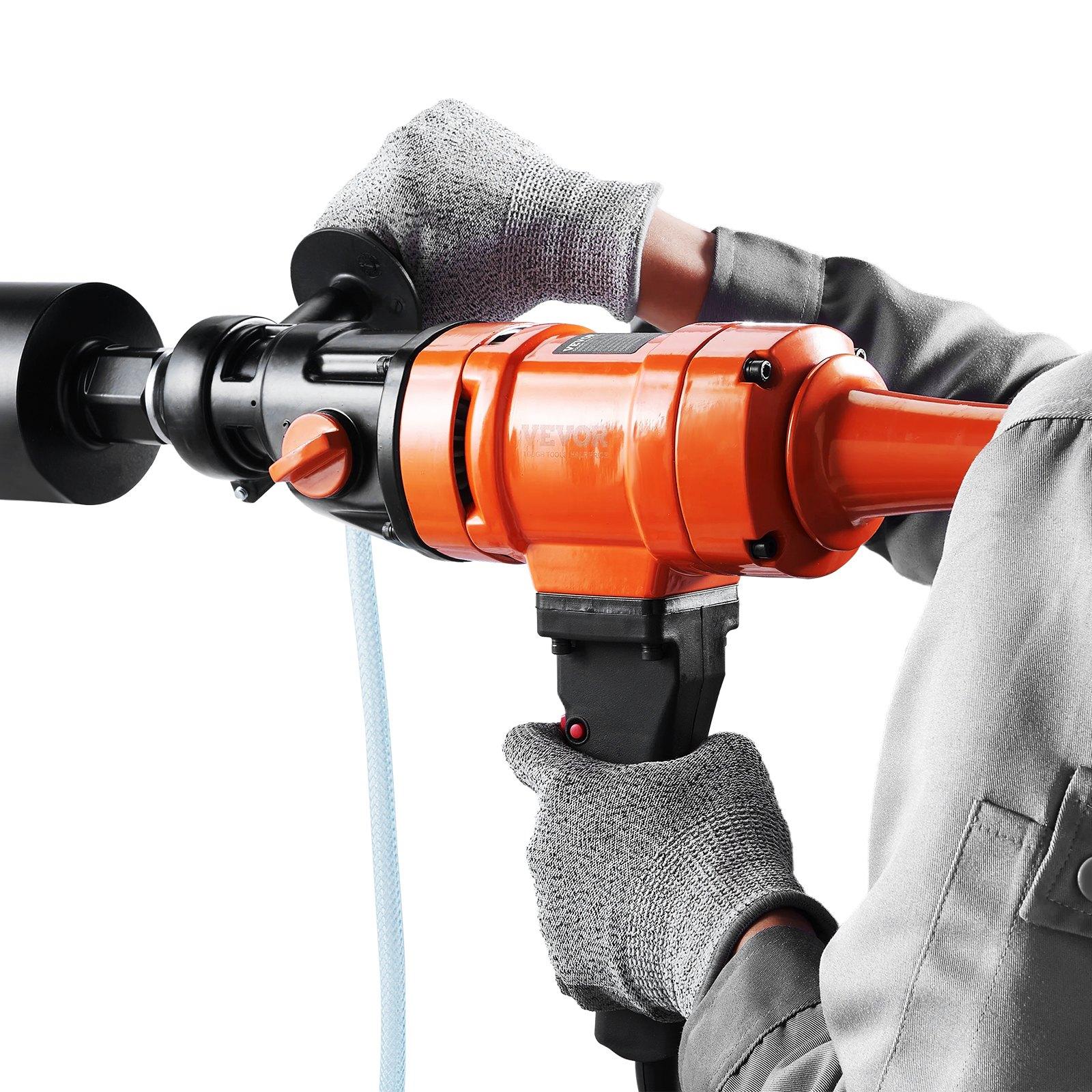 【Summerfinds】VEVOR Diamond Core Drilling Machine, 4in Handheld Wet Concrete Core Drill Rig, 1100-2400RPM Two Speed & 1-1/4" Thread & 2 Bubble Levels, 3-4in Drilling Diameter for Concrete Brick Block Stone, 1500W