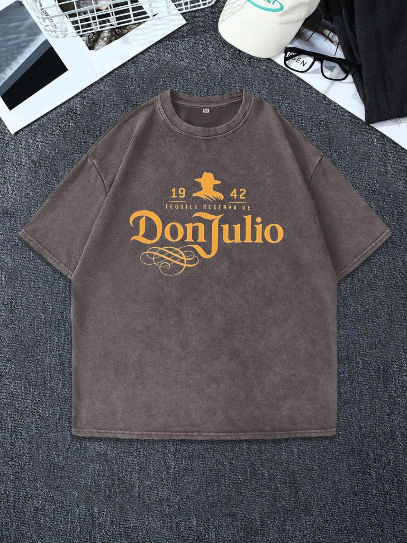 Men's Vintage Graphic Print Round Neck Tee, Regular Fit Casual Short Sleeve T-shirt, Men's Summer Top for Daily Wear, Tropical, Cotton