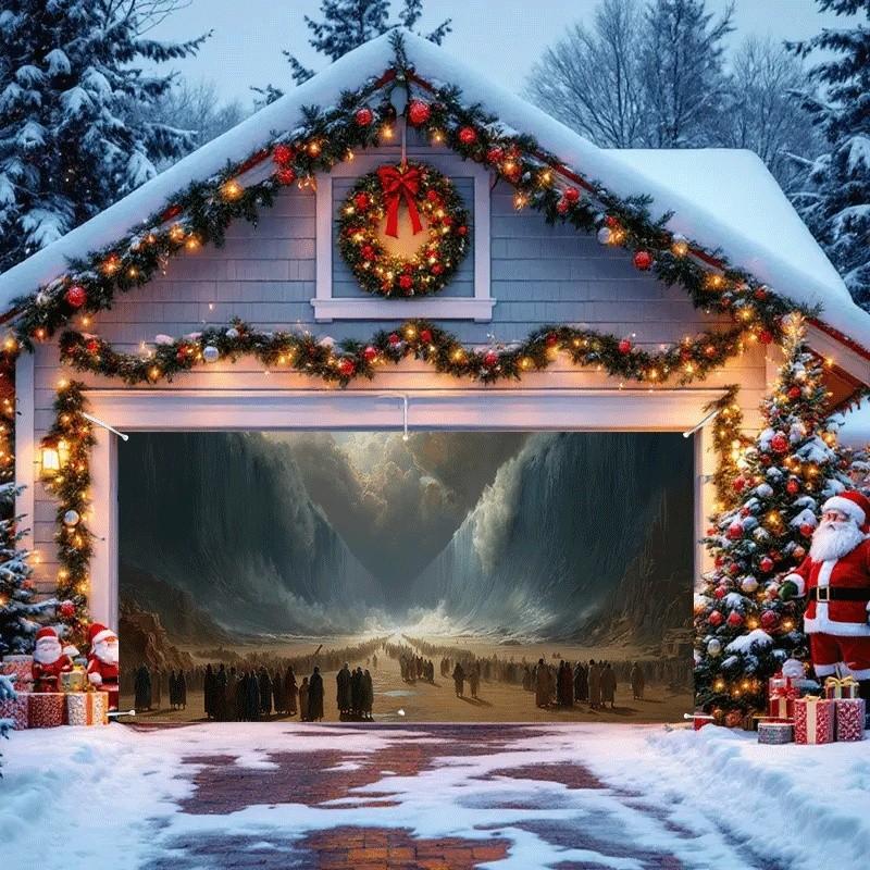 Modern Home Decor Garage Door Curtain, Creative Personal Design, Privacy Protection, Durable, Essential Home Accessory