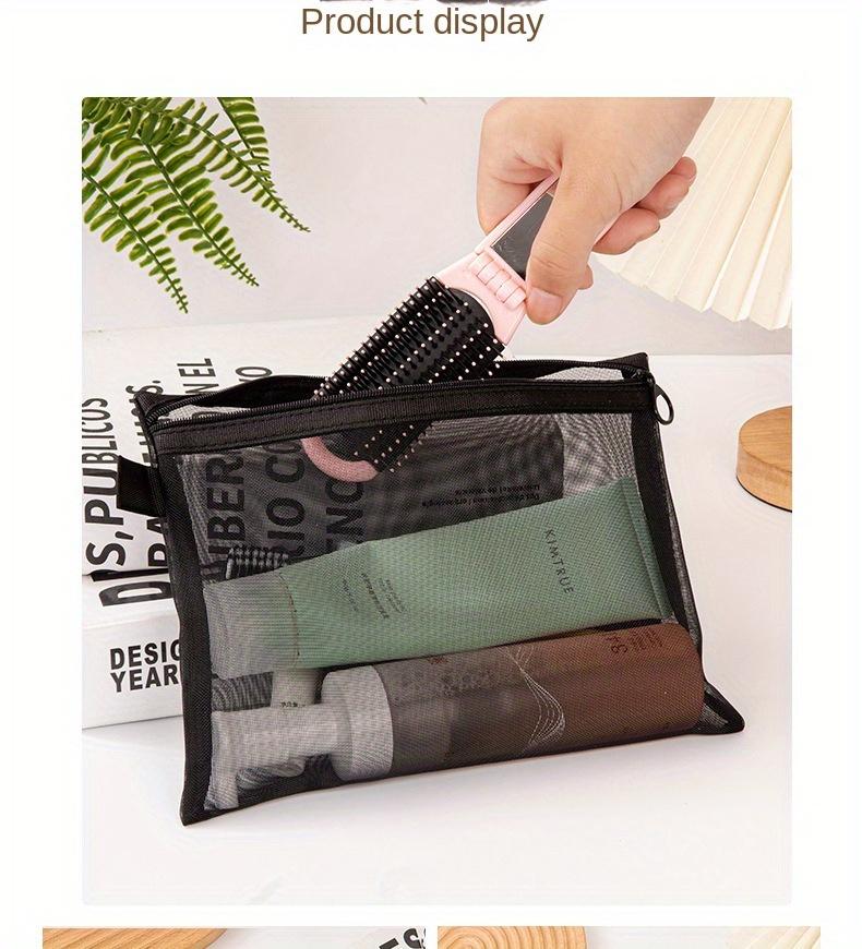 Large Medium Small Travel Makeup Bag Organizer, Transparent Mesh Large Capacity Lipstick Holder, Portable Simple Wash Kit Storage Bag