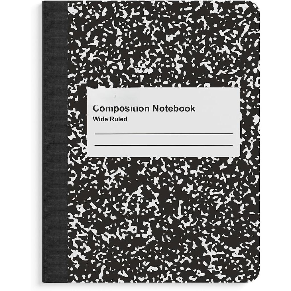 Composition Notebook, 9.75" x 7.5", Wide Ruled, Assorted Colors, 48/Pack