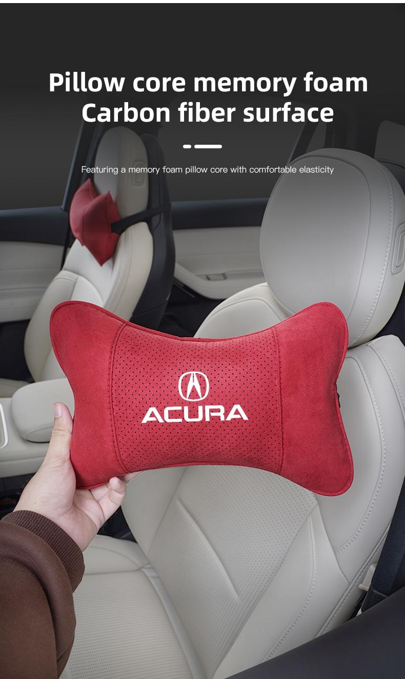 Car Suede Headrest Neck Support Auto Seat Accessories For Acura ADX RDX ZDX Integra NSX MDX TLX CDX ILX RLX TL RL