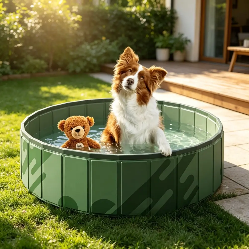 Thick Durable Waterproof Foldable PVC Pet Portable Pool, Dog Bathing Cleaning Outdoor Play Water Pool, Convenient Storage for Small Cats and Dogs