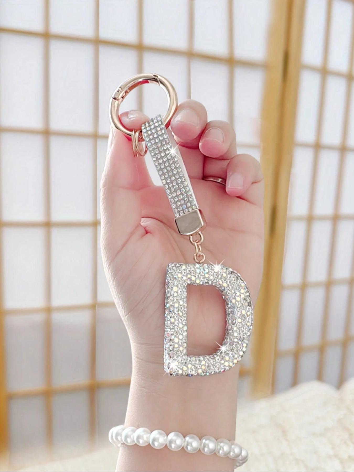 Shiny Rhinestone Letter Keychain, Lucky Crystal Pendant, Sparkling Alloy Charm, Perfect Gift for Bags and Backpacks, Women and Girls