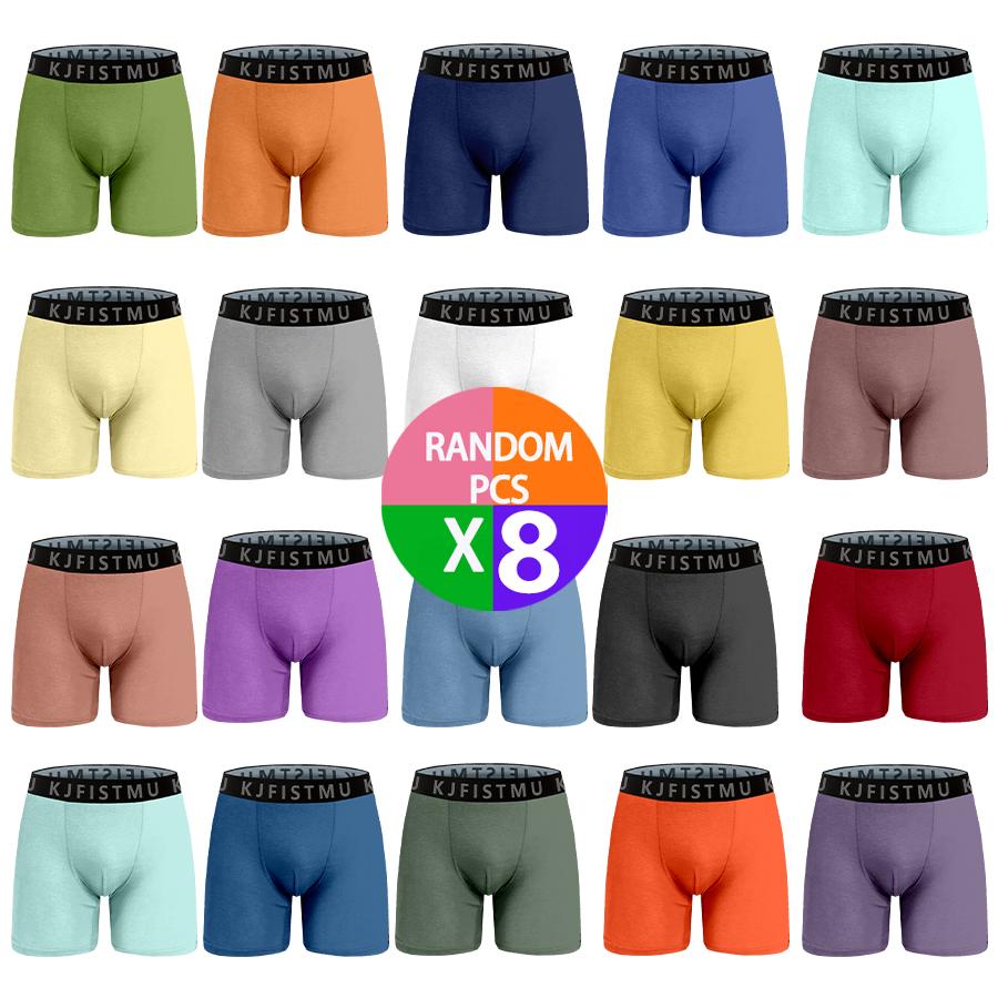 Men's Fitted Boxer Shorts 8-Pack Solid Color Multi-Color Random Delivery Moisture-Proof Breathable Quick-Dry Elastic Underwear Non-Rolling Edge Multi-Pack Underwear Casual Fabric Polyester Sports Sporty Men's Fitted Boxer Shorts 8-Pack Solid Color Multi-Color Random Delivery Moisture-Proof Breathable Quick-Dry Elastic Underwear Non-Rolling Edge Multi-Pack Underwear Casual Fabric Polyester Sports Sporty