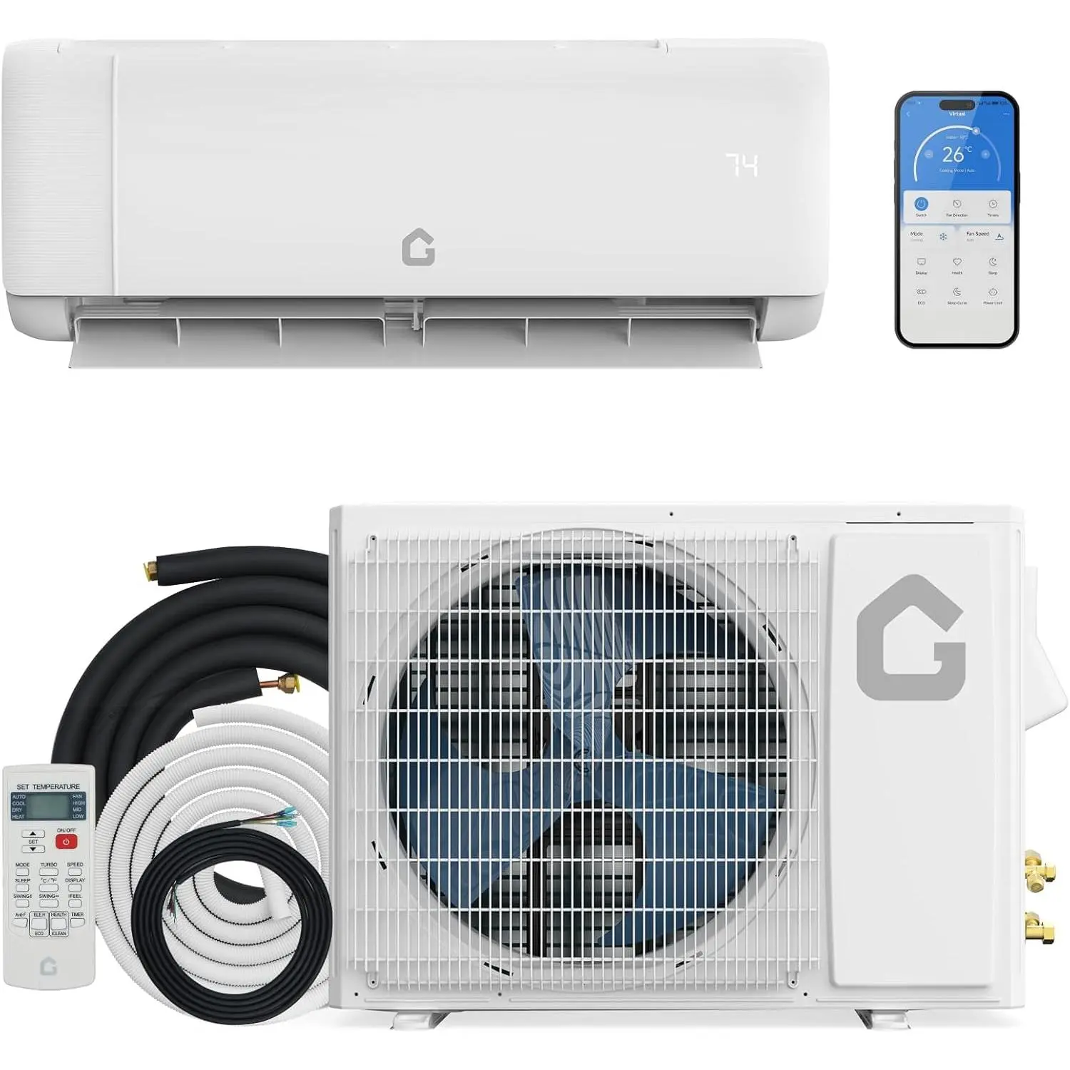 GARVEE 9000 BTU Mini Split Air Conditioner, 18.5 SEER