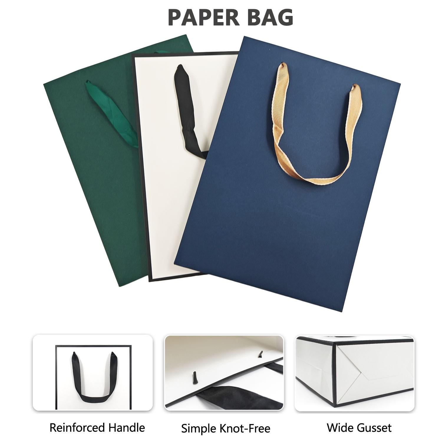 Party Favor Bags Set of 2 | Reusable Kraft Paper Tote Bag with Ribbon Drawstring Non-Woven Pouch | Wedding Guest Gift Wrap Bridal Shower Baby Shower Return Gifts | Multi Colour