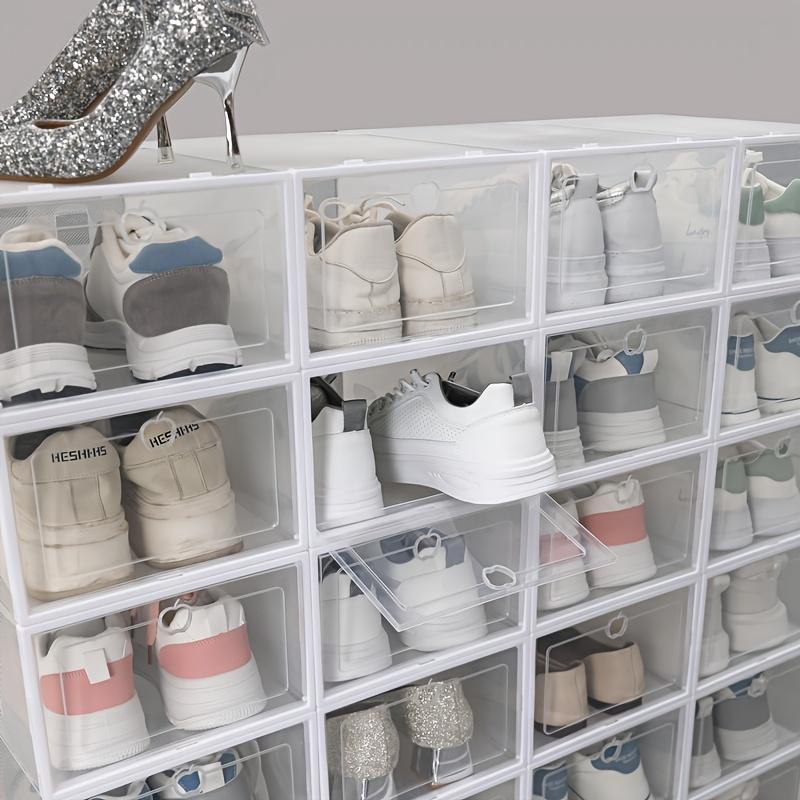 15PCS Large Transparent Shoe Box Shoe Storage Box Stackable Shoe Organizer Space-saving Foldable Shoes for Closets Sneaker Container Storage Box Find Shoe Storage Box in One Second Household New Year New Year Shoe Storage Box
