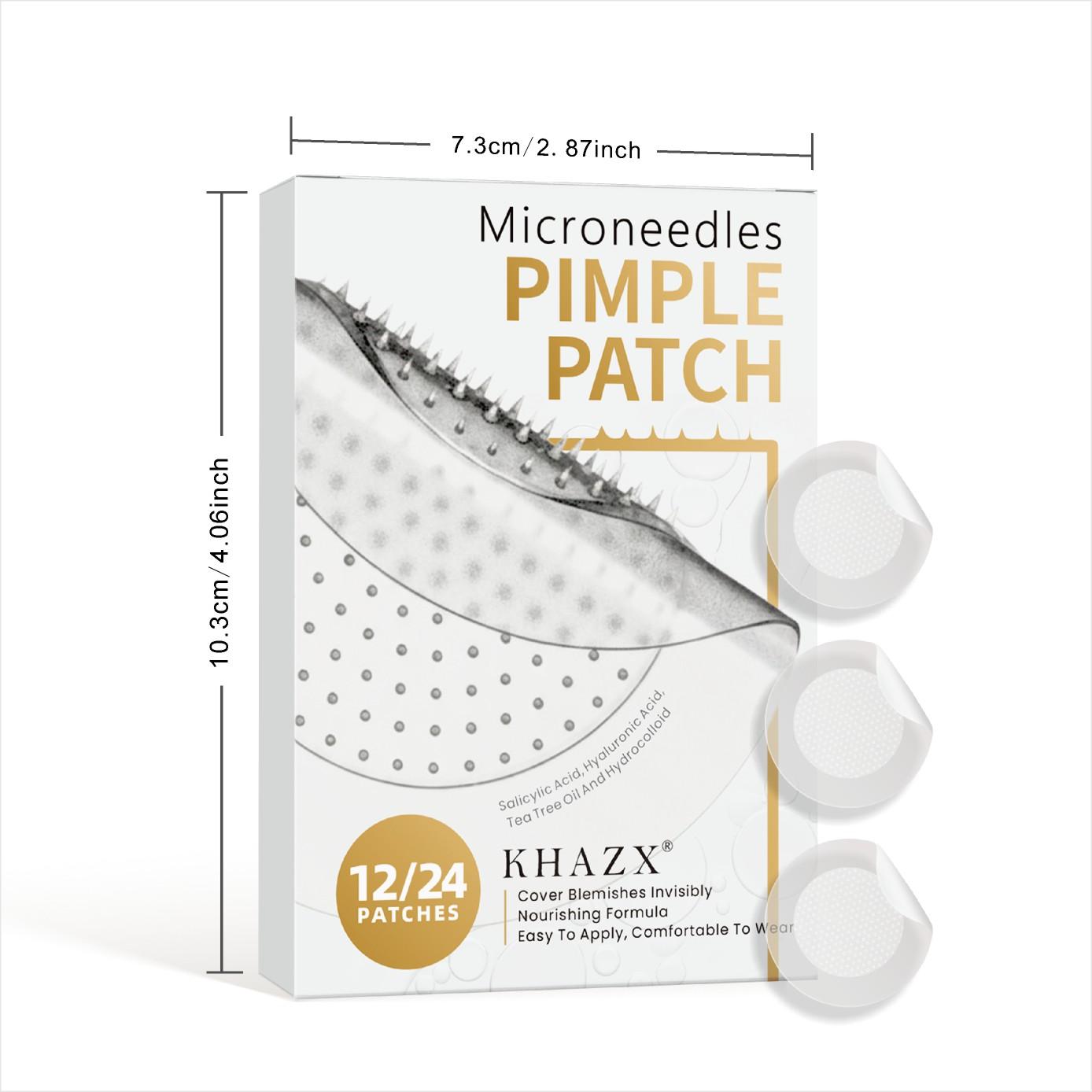 12/24 Pcs Micro Needle Acne Patch, Contains Salicylic Acid Hyaluronic Acid Tea Tree Oil, Single Pack Acne Care, Anti-Acne Treatment