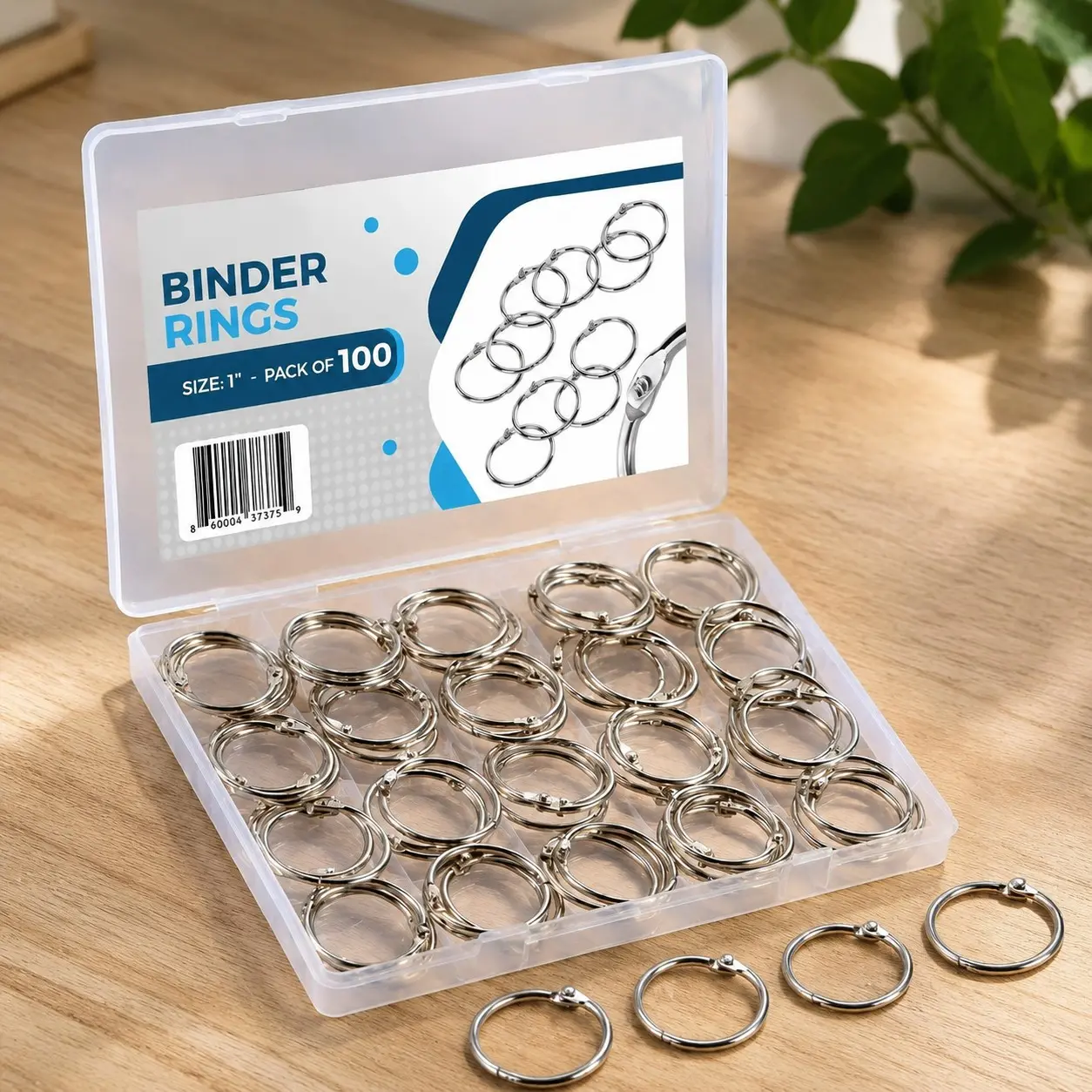 Loose Leaf Binder Rings 1 Inch (100 Pack) – Sturdy Book Rings, Index Card Rings, Key Rings, Flashcard Rings, Notebook Paper Rings, Metal Rings for Office, School or Home