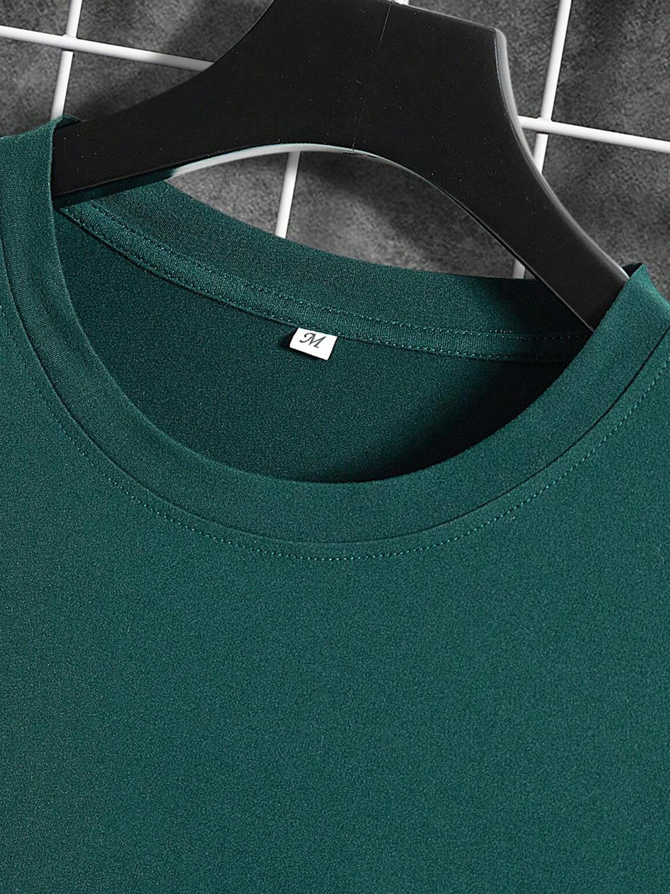 Men's Letter Graphic Round Neck Sleep Tops, Casual Crew Neck Short Sleeve Tee, Comfy Sleepwear for All Seasons