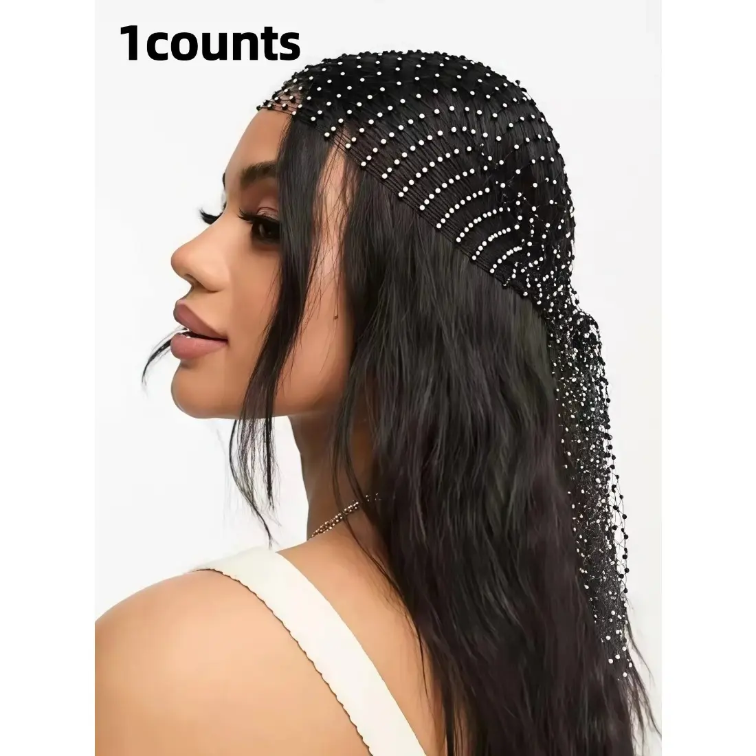 Bling Rhinestone Mesh Headband for Women, Shiny Zigzag Sparkle Hair Band with Elastic Fit, Glamorous Hair Accessory for Party, Birthday, Festival, Wedding & Daily Wear
