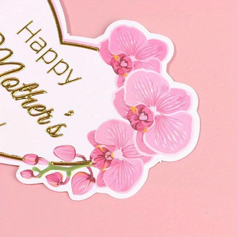 10 sets of Mother's Day cake decorations, pink heart-shaped flowers, rose decorations, paper cupcakes, desserts