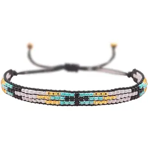Boho Seed Bead Friendship Strand Bracelets for Women Charm Adjustable Couples String Rope Braided Bohemia Multicolor Beaded Bracelet Fashion
