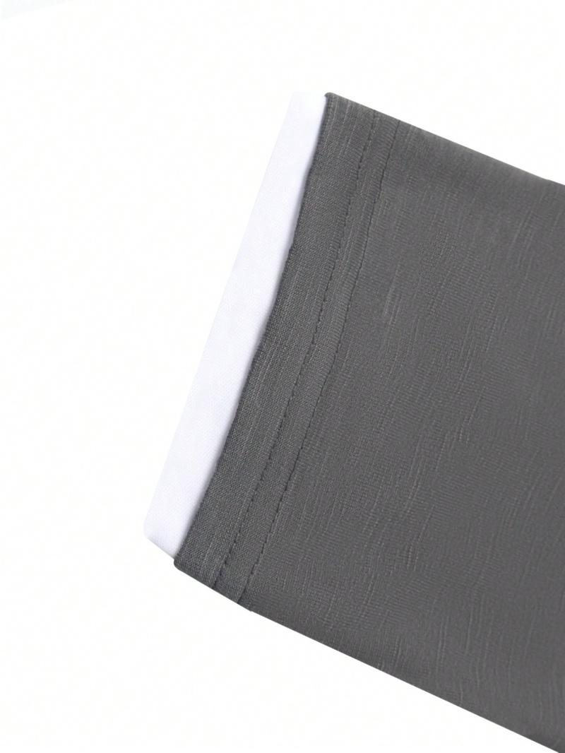 Men's Regular Fit Patched Drawstring Hoodie, Casual Fitted Long Sleeve Contrast Binding Sweatshirt for Spring & Fall, Fashion Men's Clothes for Daily Wear