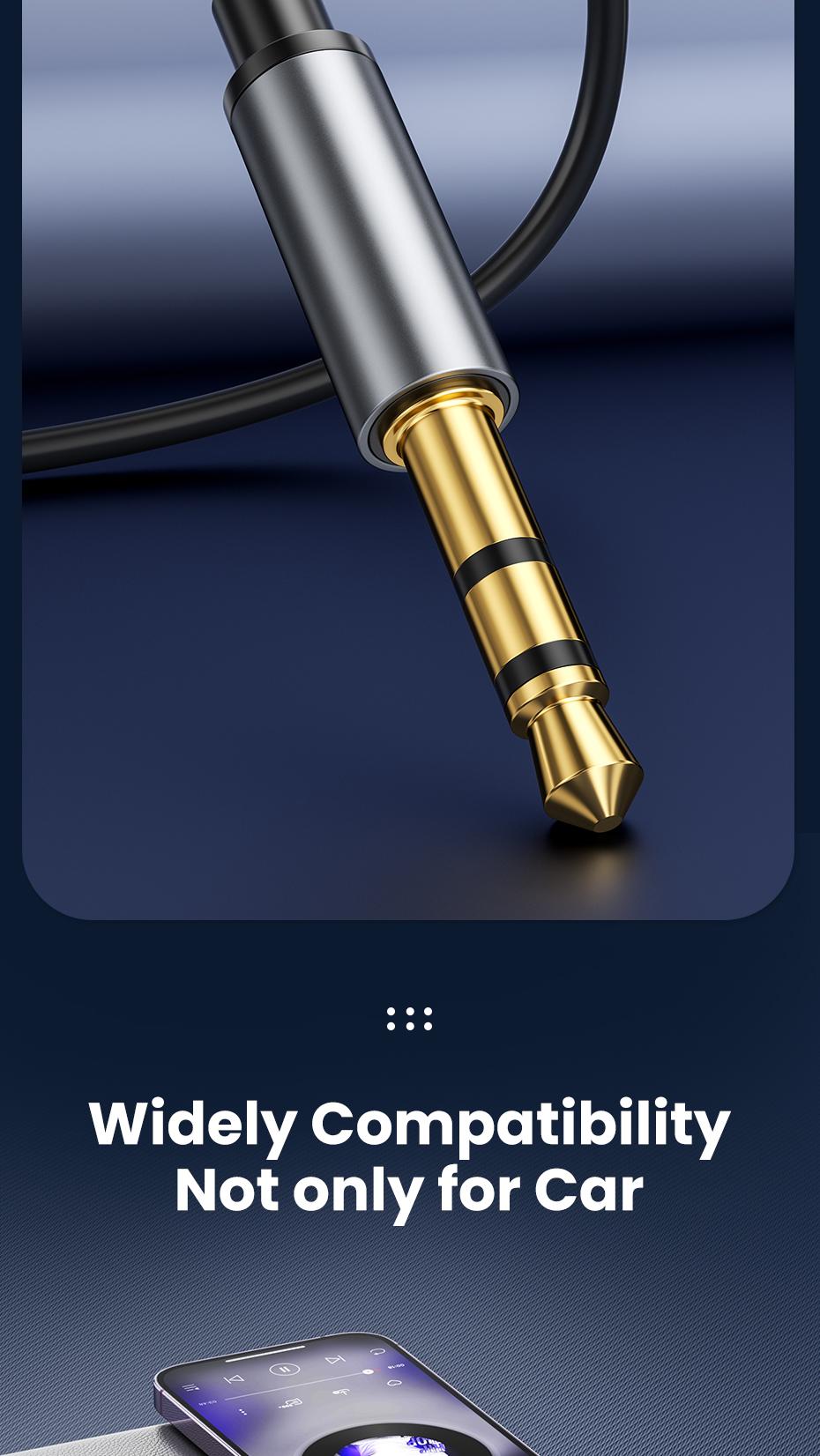 Toocki Wireless Audio Receiver Adapter, Bluetooth-compatible 5.4 Aux USB to 3.5mm, Hands-Free Mic, Car Audio Jack, Mono Output, 3.5w Power Consumption