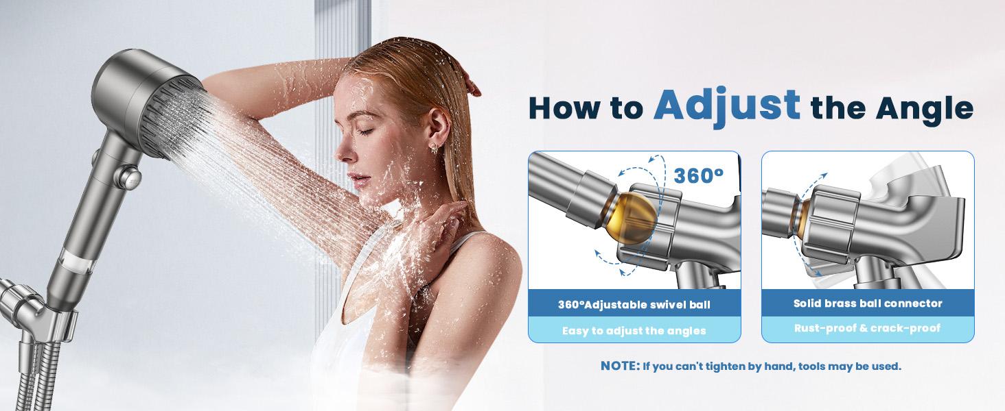 Filtered Shower Head with Handheld, High Pressure Water Flow and Multiple Spray Modes Shower Head with Filter, Power Wash for Hard Water, Showerhead with ON/OFF Switch for Pets Bath,household items,Built-in Power Wash for Hard Water