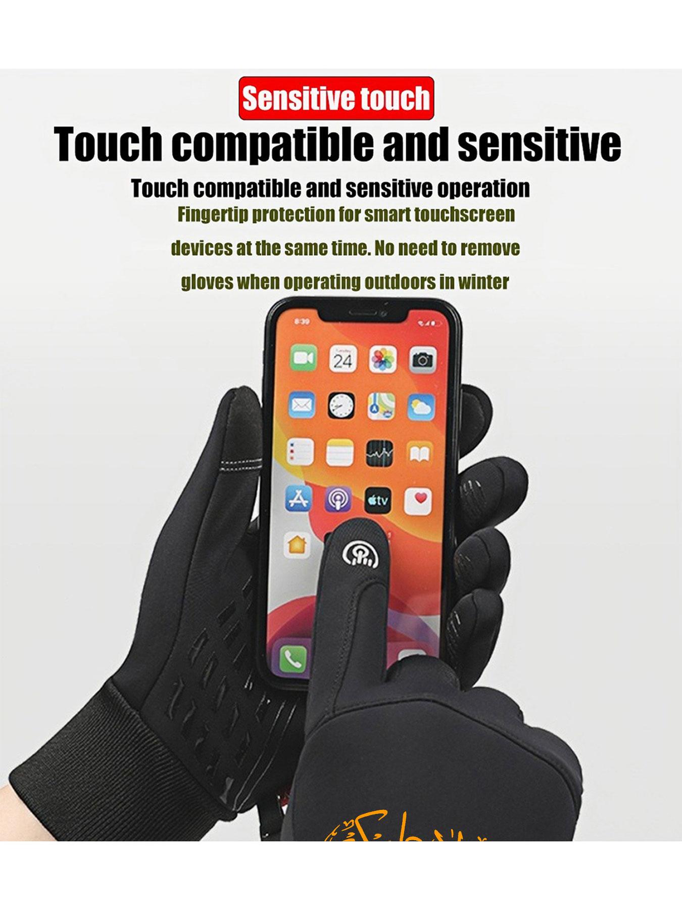 1pc with Peaked Arabic Script Design  winter gloves sports gloves Touch Screen Soft Touch Cold Weather unisex sports gloves Comfortable winter gifts Modern Popular