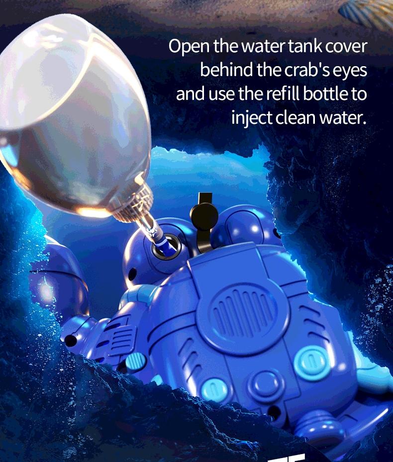 2.4g Remote Control Crab Toy with Music, 360 Degree Rotation, Interactive Bubble Toy, Colorful Lights, Birthday Gift for Kids Ages 8-10