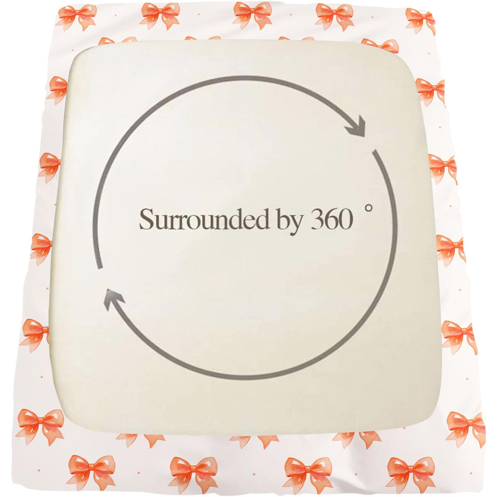 3PCS Cute Romantic Sweet Bow Fitted Sheet Set, Soft Cozy Aesthetic Bedding with Elastic All Around for Mattress, Housewarming Birthday Valentine's Day Christmas Gift for Her