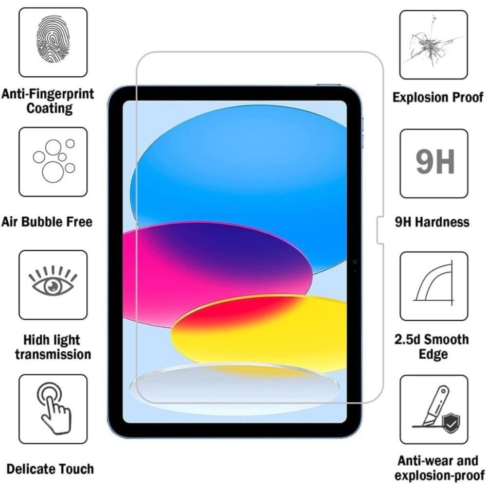 2pc iPad Steel Film, High Definition, Anti-Scratch, Full Screen Coverage, Strong Fingerprint Resistance, Compatible with iPad Air4, 5, 6, 10th Gen, 11, 12, Screen Protector