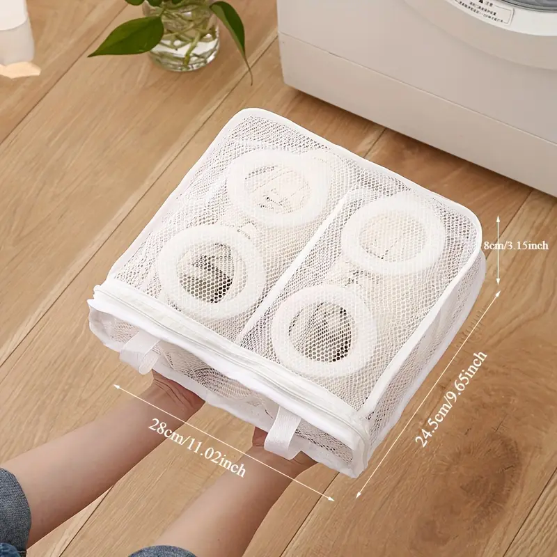 1 set of hanging shoe washing bag, machine wash anti deformation shoe protection mesh bag, household lazy shoe cleaning and drying integrated storage bag