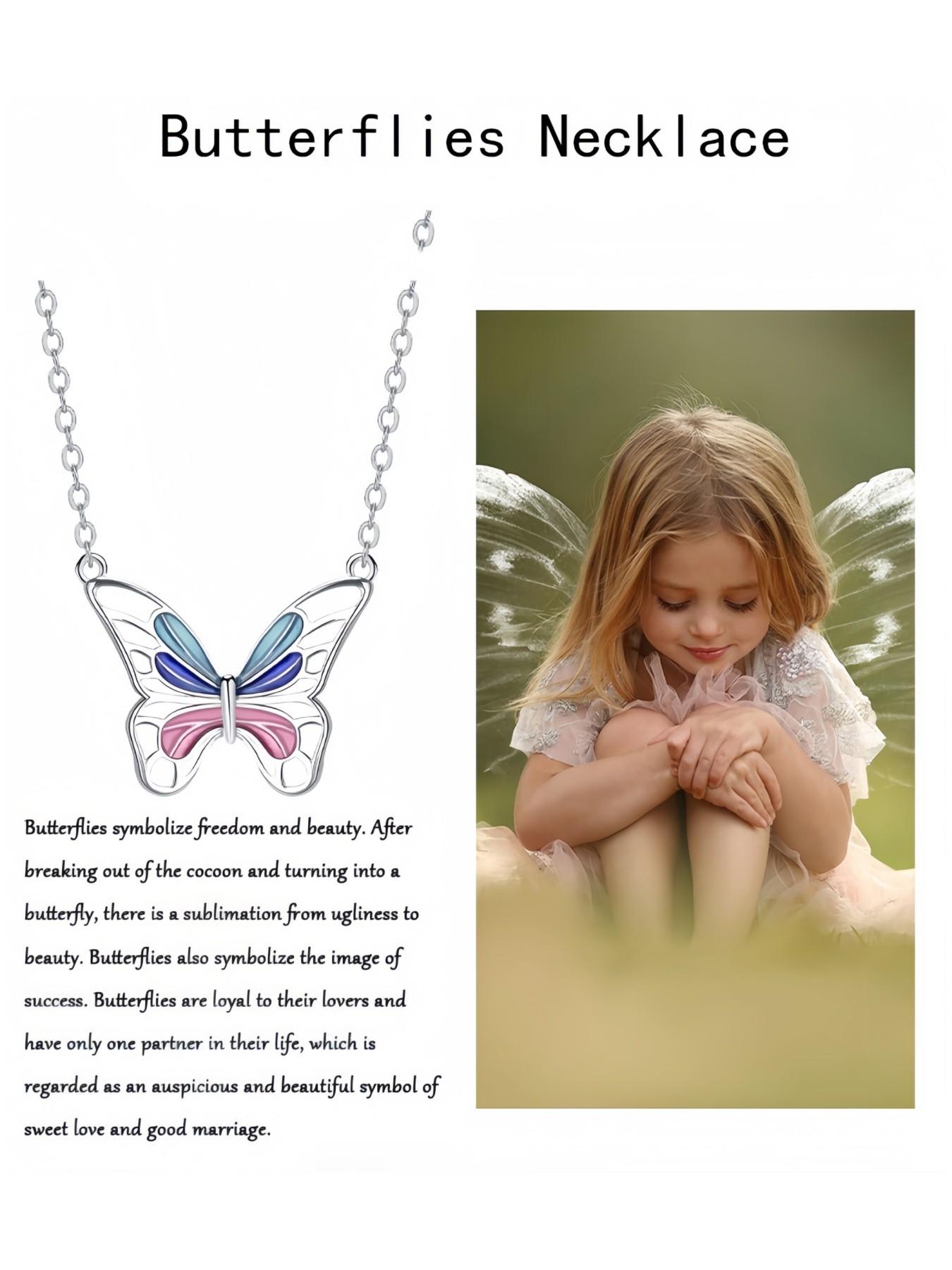 Fantasy Butterfly Gradient Wings Original niche high-end butterfly necklace.Paired with a surprise double-door preserved rose jewelry gift box.Ideal gift for festivals, birthdays, Mother’s Day and Valentine’s Day.