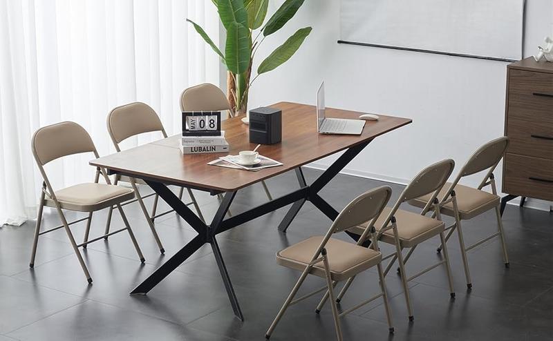 4/6 Pack Folding Chairs with Padded Seats for Outdoor & Indoor, Portable Stackable Commercial Seat with Steel Frame for Events Office Wedding Party, 330lbs Capacity