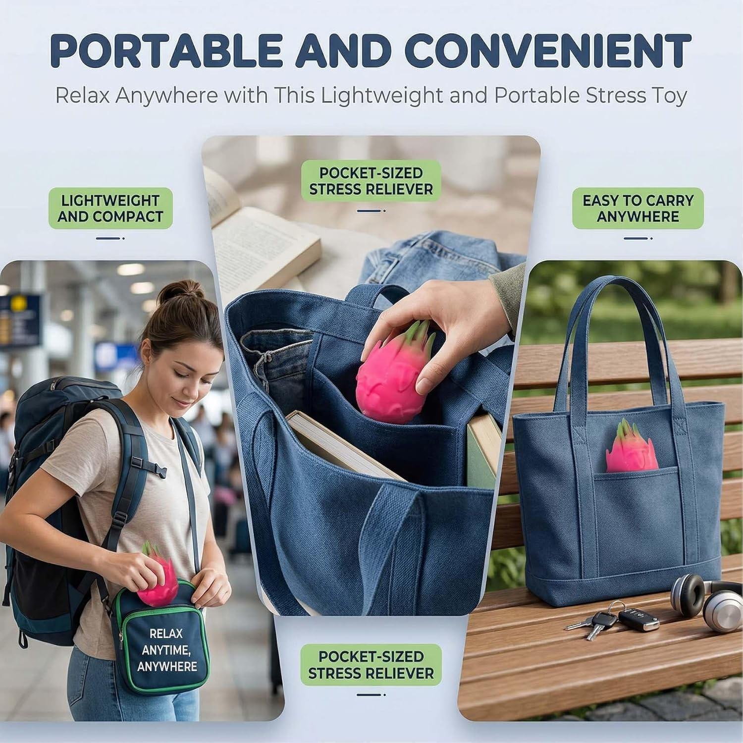 1/2 PCS Anxiety Squishies, Fidget Cube Stress Relief, Squeezable Toy Fruit Ball Realistic Strawberry Model, Party Favor Favor Gifts, Slow Rise Pressure Release Toy Adults And Kids