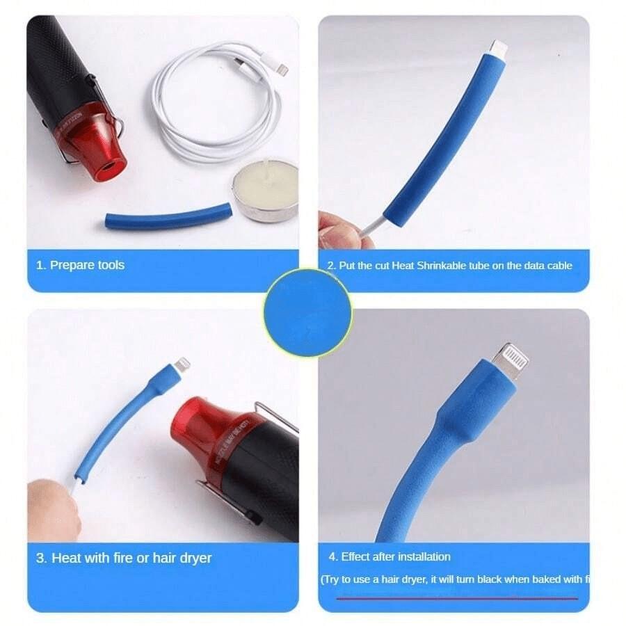 High-Temperature Resistant Heat Shrink Tubing, 127/164/328/530pcs, Phone Data Cable Protector, Automotive Industrial Appliance Use