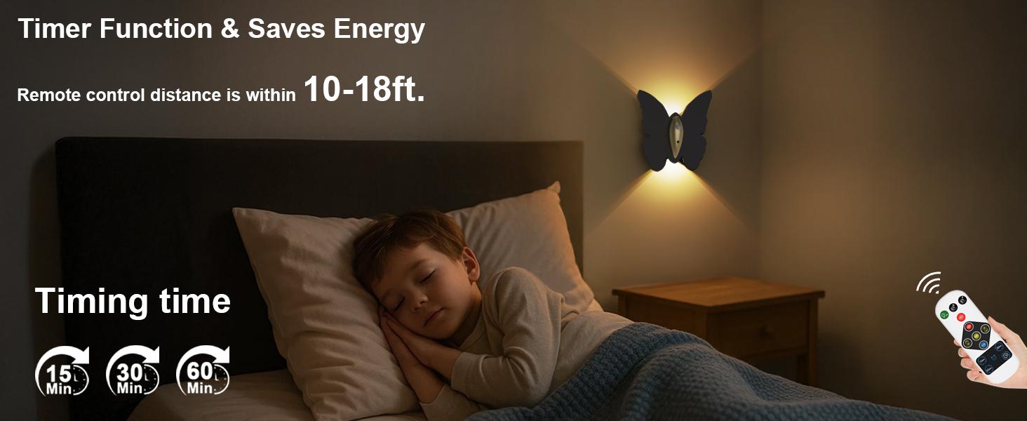 Spring Sales 2 Pack Smart Montion Sensor Butterfly wall Lights W/ Remote Control Rechargeable 5000mAh Battery USB-C Charging 3 Color Temperatures for Bedroom Living Room