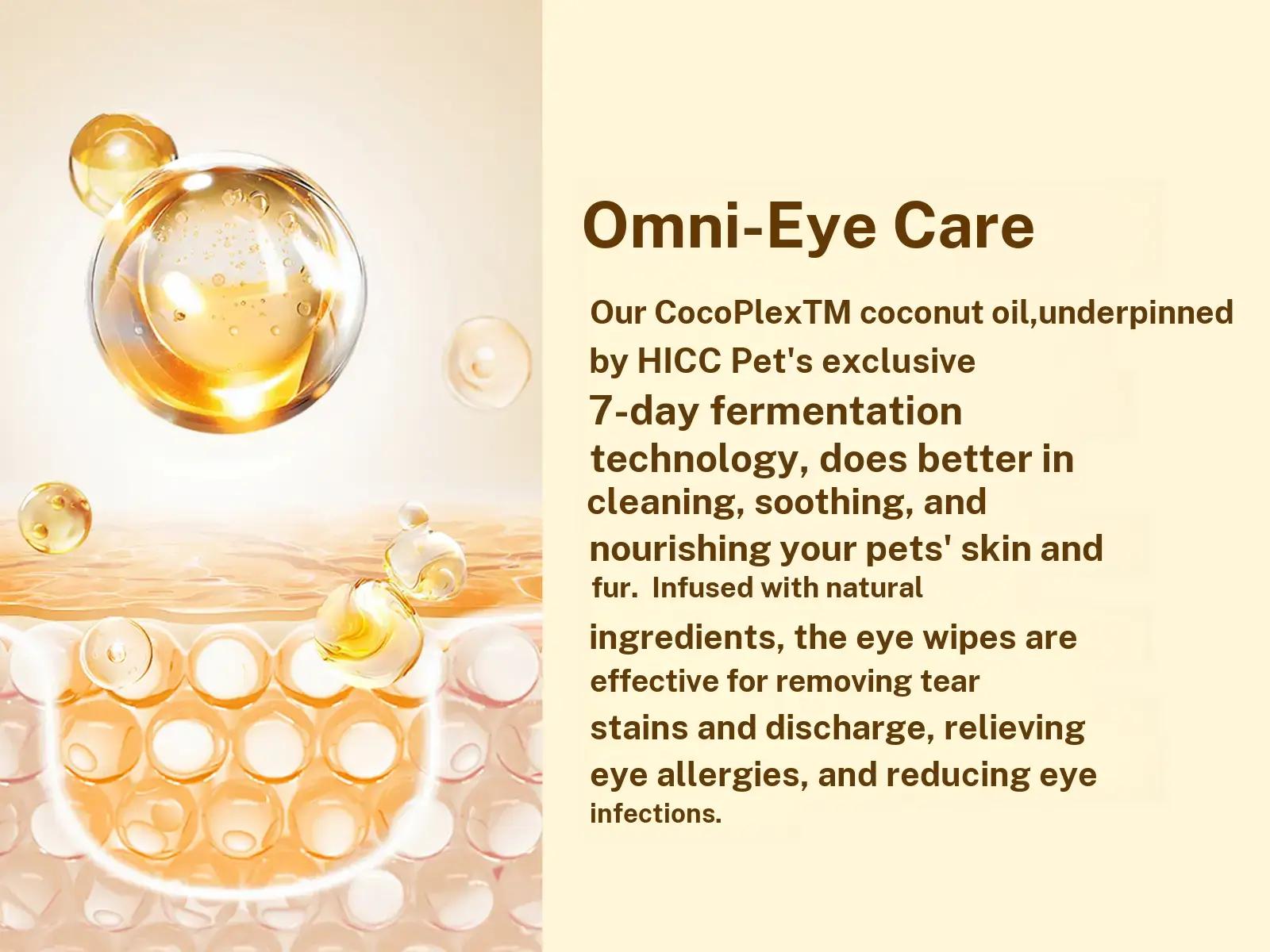 【SpringGlowUp】HICC PET Eye Wipes for Dogs & Cats,Hypoallergenic Dog Eye Wipes Cleaner, Natural Cleaning Grooming Pet Wipes Gently Remove Tear Stain, Eye Debris, Discharge, Mucus, Non Irritating, Unscent, 100 PCS Large Pet Grooming Eye#petlife